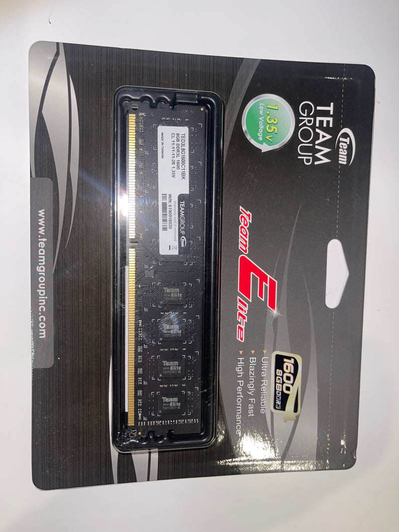 TEAM ELITE 8GB 1600MHZ DDR3 DIMM 1.35V - Office Connect 2018