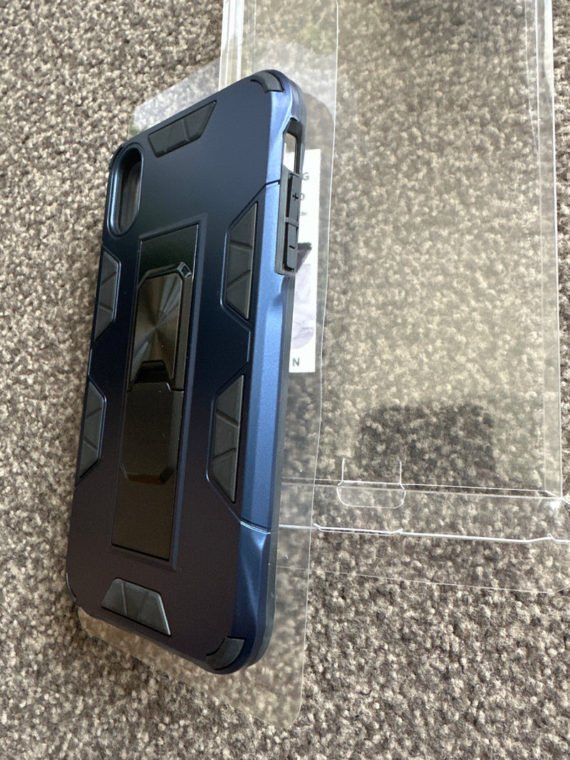 Rugged Protective Case with Metal Ring Kickstand for iPhone XR - New Design