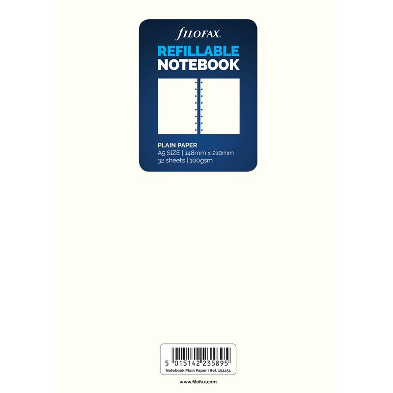 Filofax Notebook A5 Notes Plain Refill 32 Sheets - Office Connect 2018