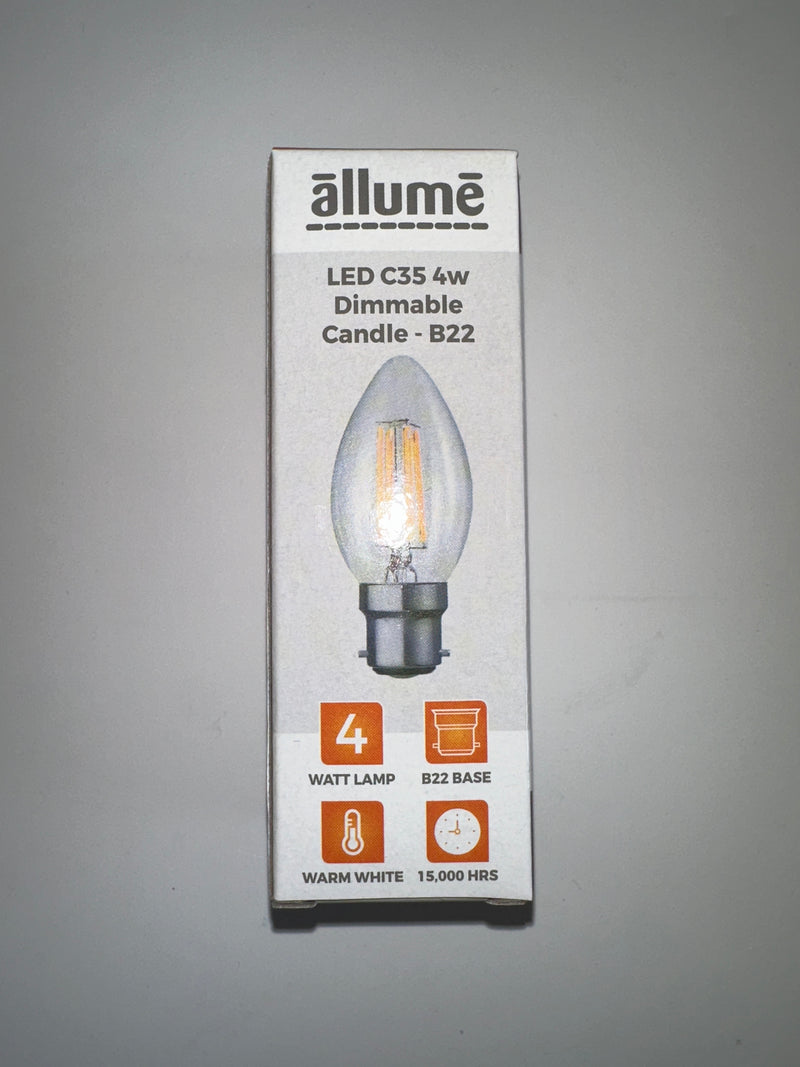 Allume LED C35 4W Dimmable Candle - E14/B22 - Office Connect 2018