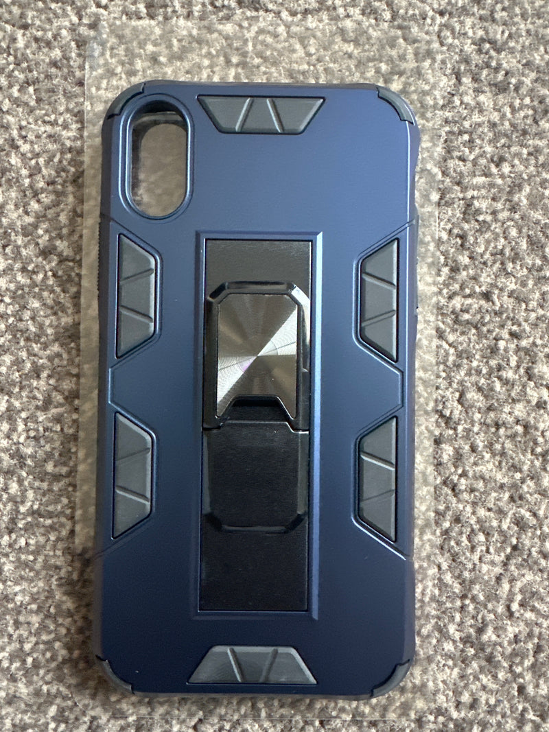 Rugged Protective Case with Metal Ring Kickstand for iPhone XR - New Design