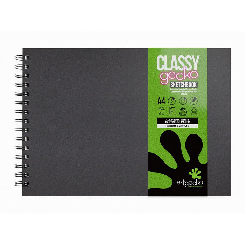 Artgecko Classy Sketchbook A4 Landscape 80 Pages 40 Sheets 150gsm White Paper - Office Connect 2018