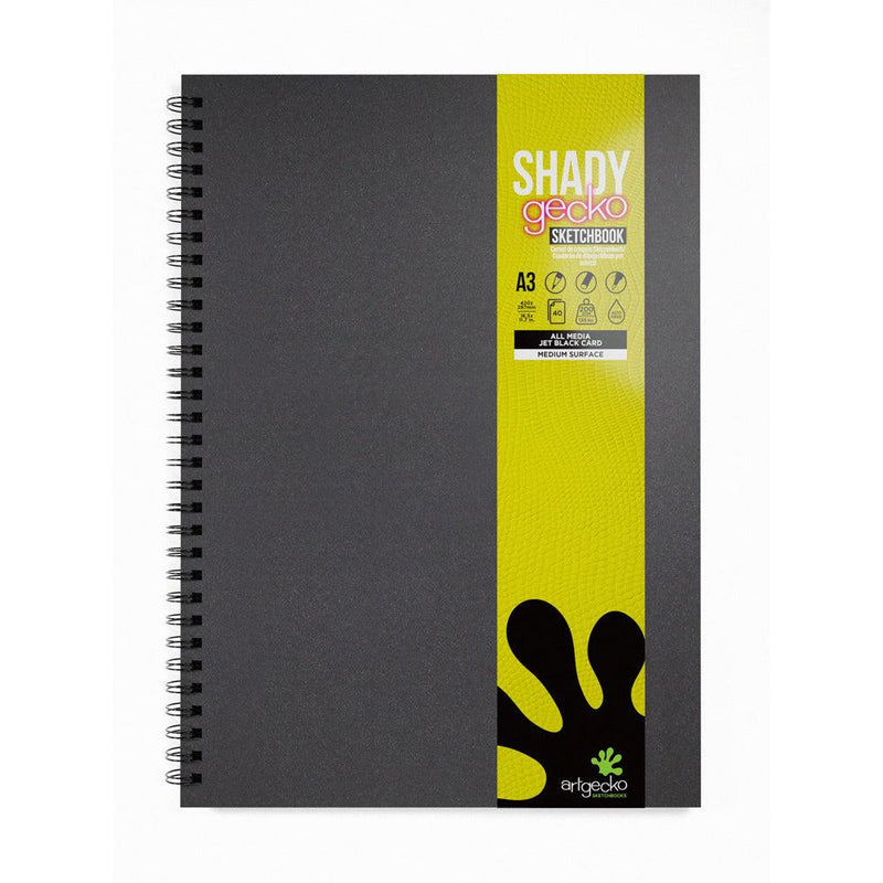 Artgecko Shady Sketchbook A3 80 Pages 40 Sheets 200gsm Black Toned Card - Office Connect 2018