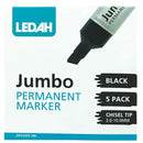 Ledah Jumbo Permanent Marker Black Chisel - Office Connect 2018