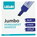 Ledah Jumbo Permanent Marker Blue Chisel - Office Connect 2018