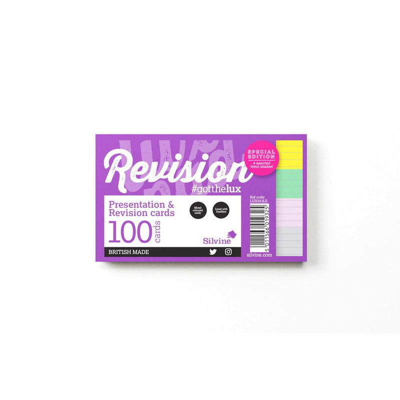 Luxpad Revision Presentation and Revision Cards 5x3 Ruled Fashion Colours - Office Connect 2018