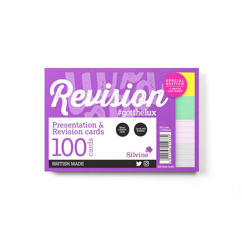 Luxpad Revision Presentation and Revision Cards 6x4 Ruled Fashion Colours - Office Connect 2018