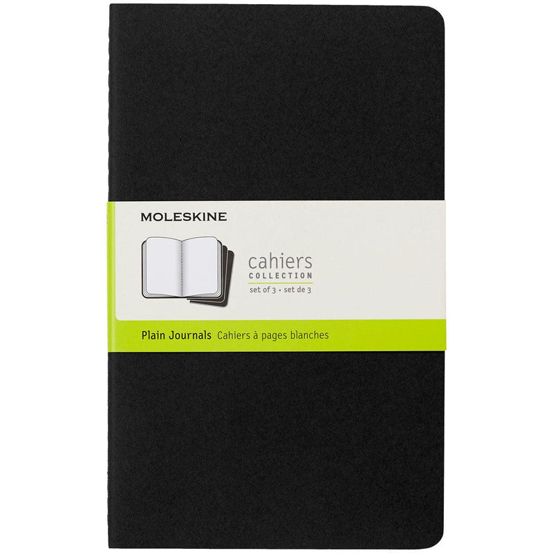 Moleskine Cahier Journals Large Black Plain Pack 3 - Office Connect 2018