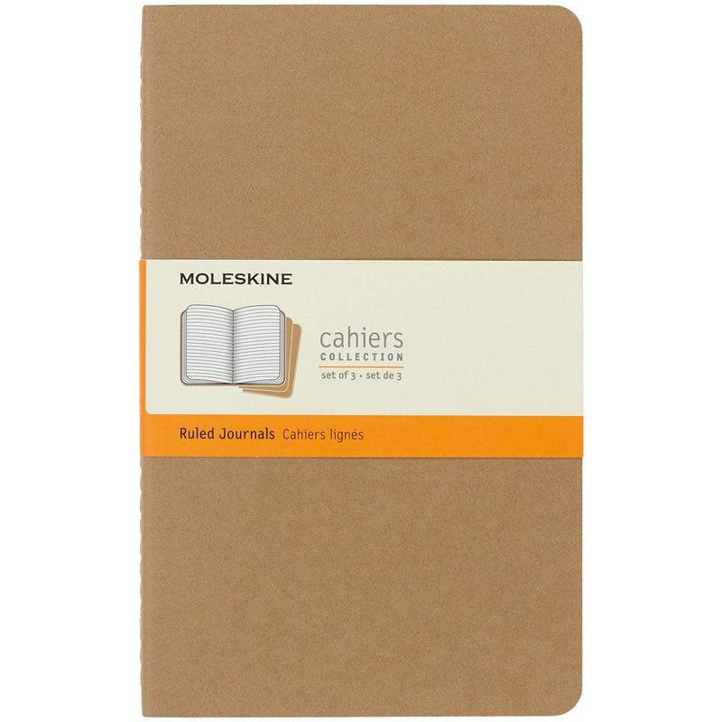 Moleskine Cahier Journals Large Kraft Brown Ruled Pack 3 - Office Connect 2018