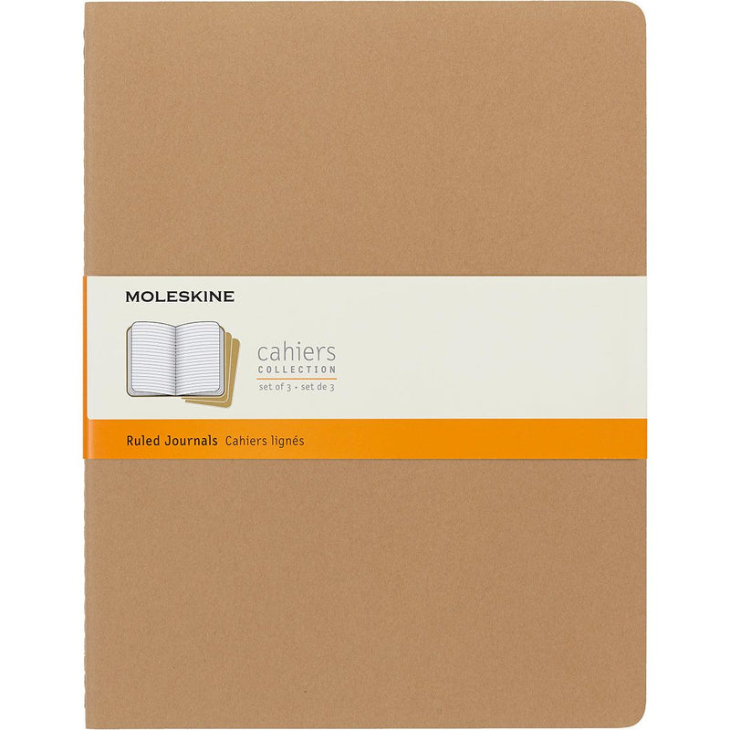 Moleskine Cahier Journals XXL Kraft Brown Ruled Pack 3 - Office Connect 2018