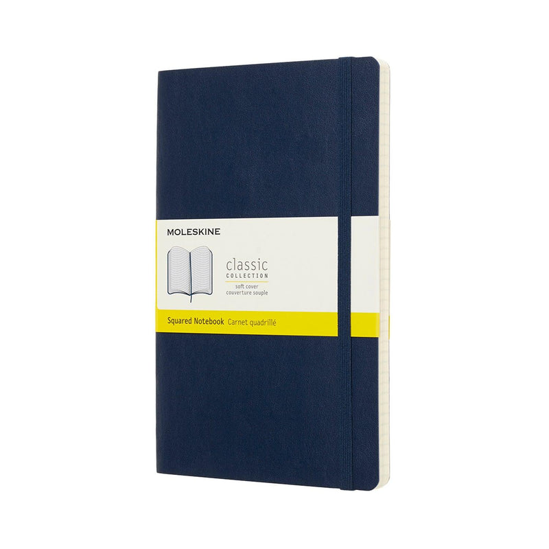 Moleskine Notebook Large Sapphire Blue Soft Cover Square - Office Connect 2018