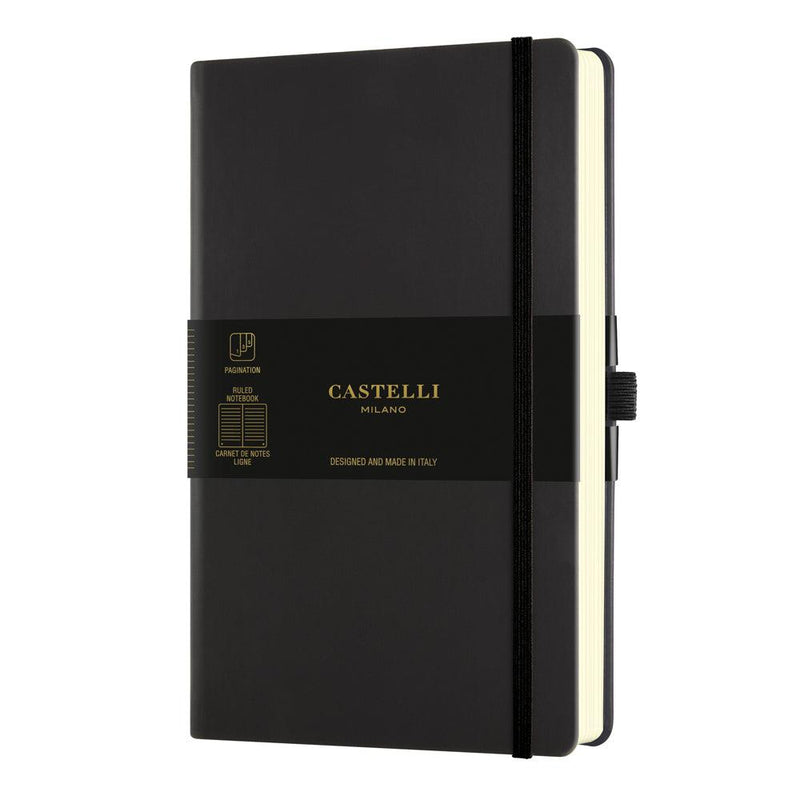 Castelli Notebook Aquarella A5 Ruled Black Sepia - Office Connect 2018