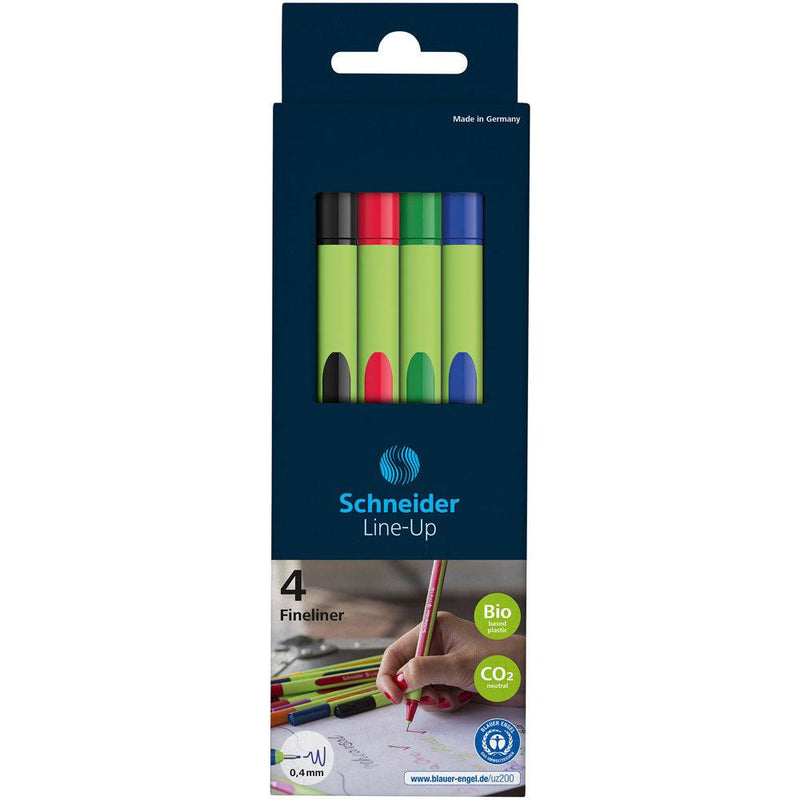 Schneider Fineliner Line-Up 0.4mm assorted pencil case stand 4 pieces - Office Connect 2018