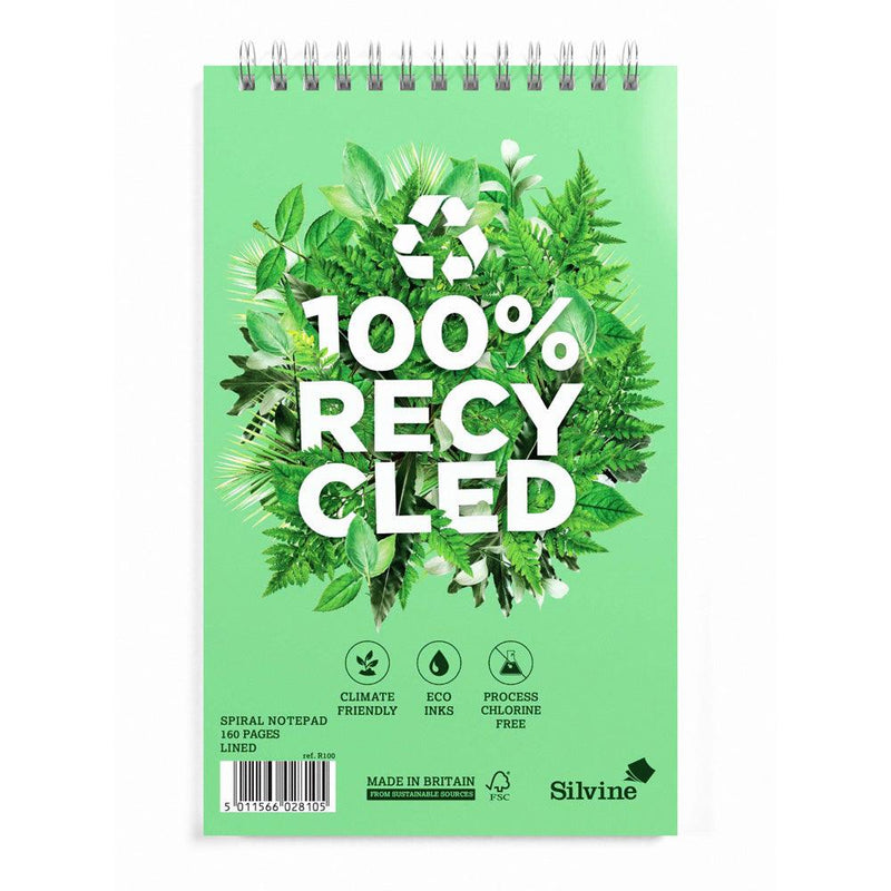 Silvine 100% Recycled Shorthand Notebook 160 Page Top Bound Wiro - Office Connect 2018