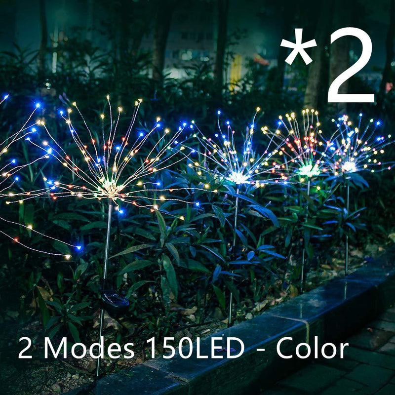 New Ground Plug Solar Fireworks Light LED Light String Copper Wire Outdoor Garden Decoration Star Lights Christmas Lights - Office Connect 2018