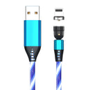 540 Rotate Luminous Magnetic Cable 3A Fast Charging Mobile Phone Charge Cable For LED Micro USB Type C For I Phone Cable - Office Connect 2018