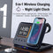 15W Wireless Chargers Stand 5 In1 LED Digital Alarm Clock Fast Charging Dock Station - Office Connect 2018