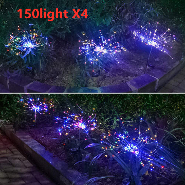 New Ground Plug Solar Fireworks Light LED Light String Copper Wire Outdoor Garden Decoration Star Lights Christmas Lights - Office Connect 2018