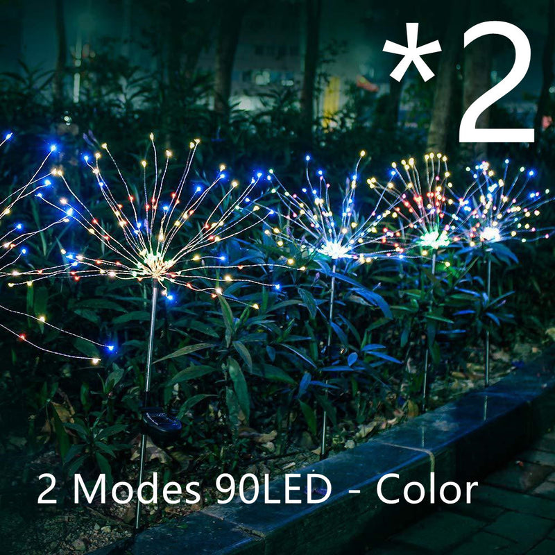 New Ground Plug Solar Fireworks Light LED Light String Copper Wire Outdoor Garden Decoration Star Lights Christmas Lights - Office Connect 2018