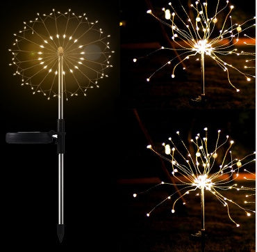 New Ground Plug Solar Fireworks Light LED Light String Copper Wire Outdoor Garden Decoration Star Lights Christmas Lights - Office Connect 2018