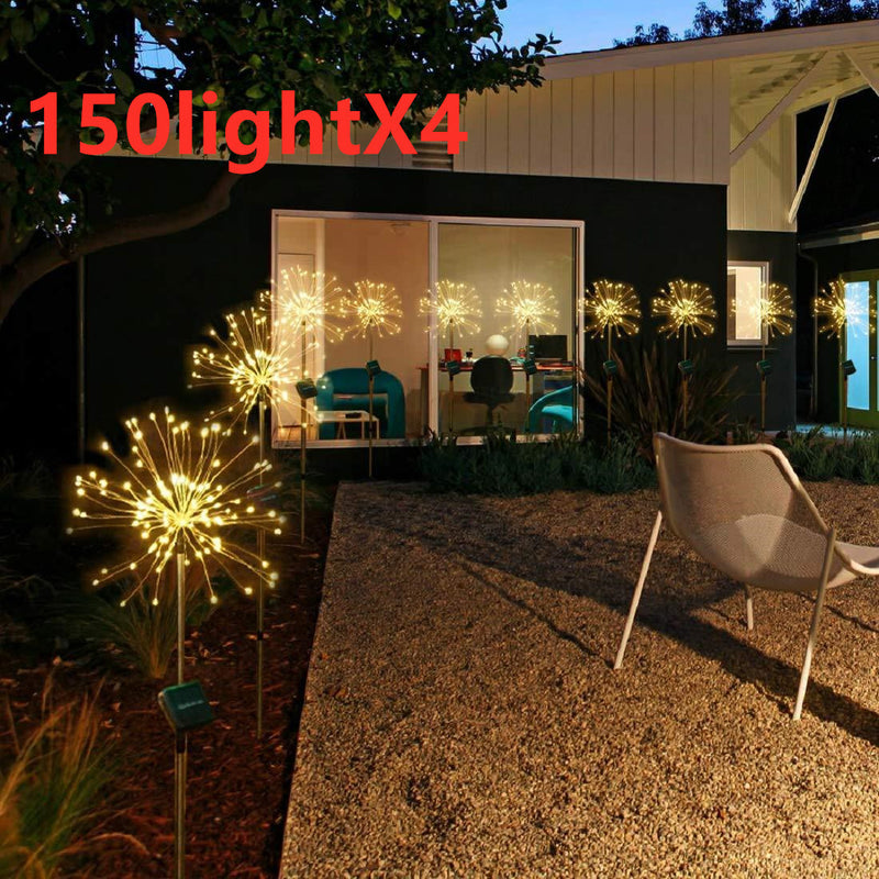 New Ground Plug Solar Fireworks Light LED Light String Copper Wire Outdoor Garden Decoration Star Lights Christmas Lights - Office Connect 2018
