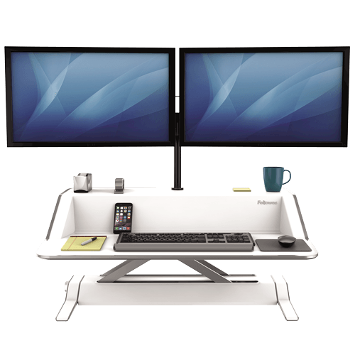 Fellowes Lotus Sit Stand Workstation White - Office Connect