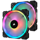 CORSAIR LL SERIES LL140 RGB 140MM DUAL LIGHT LOOP RGB LED PWM FAN 2 FAN PACK WITH LIGHTING NODE PRO CONTROLLER - Office Connect 2018
