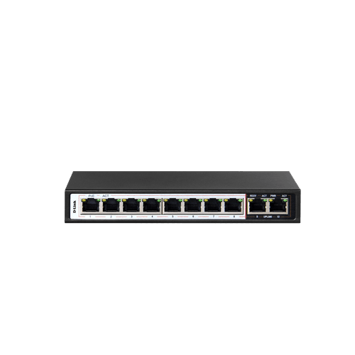 10-PORT 10/100MBPS POE SWITCH WITH 8 LONG REACH POE PORTS AND 2 UPLINK PORTS. POE BUDGET 96W. - Office Connect 2018