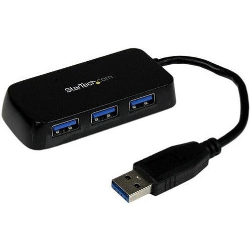 Portable 4 Port Mini USB 3.0 Hub - Black - Office Connect 2018