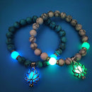 Energy Luminous Lotus Natural Stone Bracelet Yoga Healing Luminous Glow In The Dark Charm Beads Bracelet For Men Women Prayer Buddhism - Office Connect 2018
