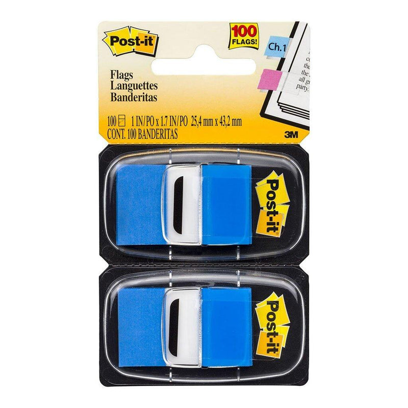 Post-it Flags 680-BE2 Twin Pack Blue 25x43mm 50/Dispenser, 2 Dispensers/Pk - Office Connect