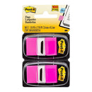 Post-it Flags 680-BP2 Twin Pack Bright Pink 25 x 43mm 50/Dispenser, 2 Dispensers/Pk - Office Connect