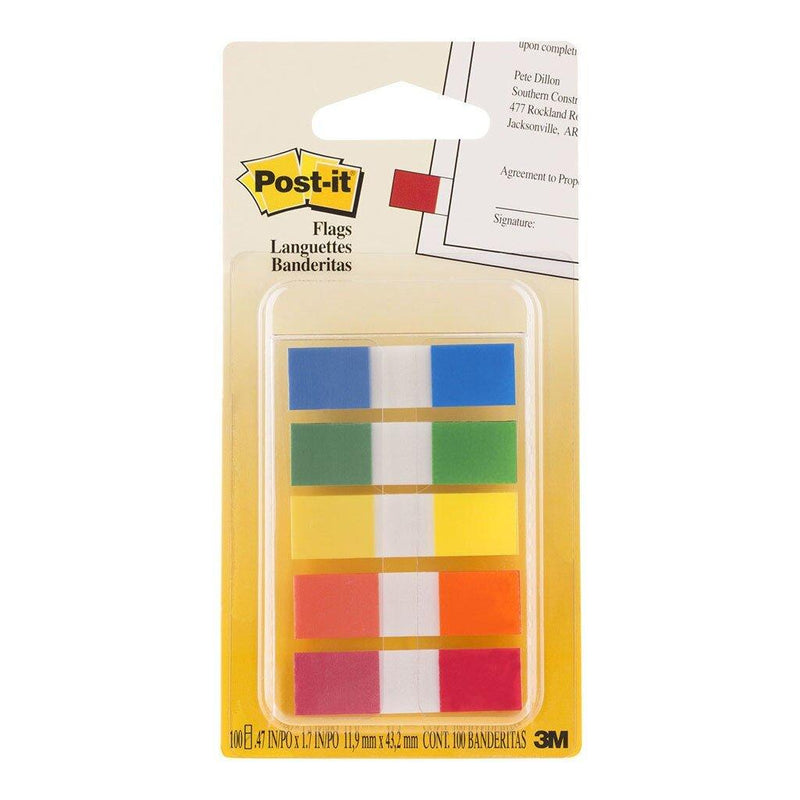 Post-it Flags 683-5CF Mini Assorted Portable 12x43mm Pkt/100 - Office Connect