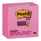 Post-it Super Sticky Notes 654-5SSNP Neon Pink 76x76mm 90 sheet pads Pkt/5 - Office Connect