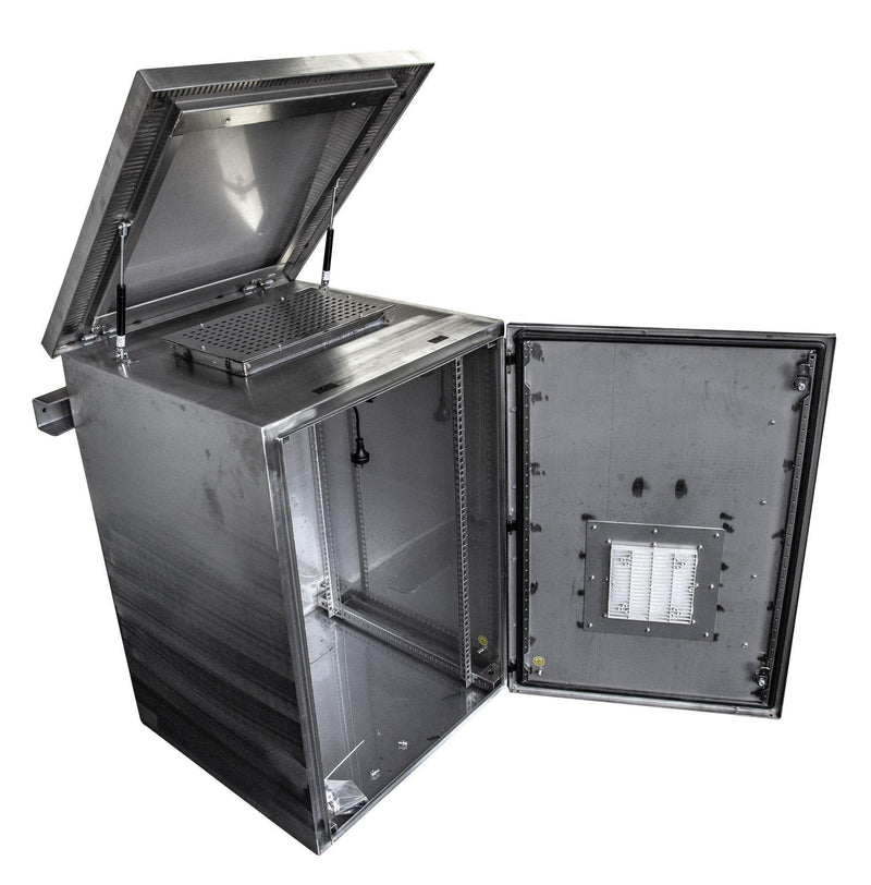 DYNAMIX 12RU Stainless Vented Outdoor Wall Mount Cabinet - Office Connect