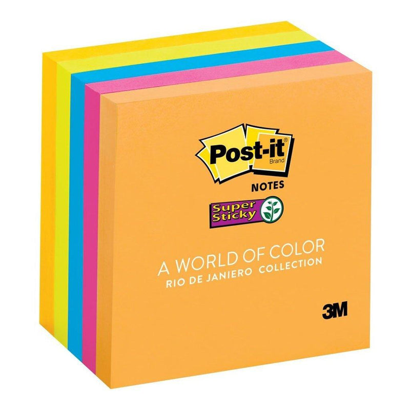 Post-it Super Sticky Notes 654-5SSUC Rio Collection 76x76mm 90 sheet pads Pkt/5 - Office Connect