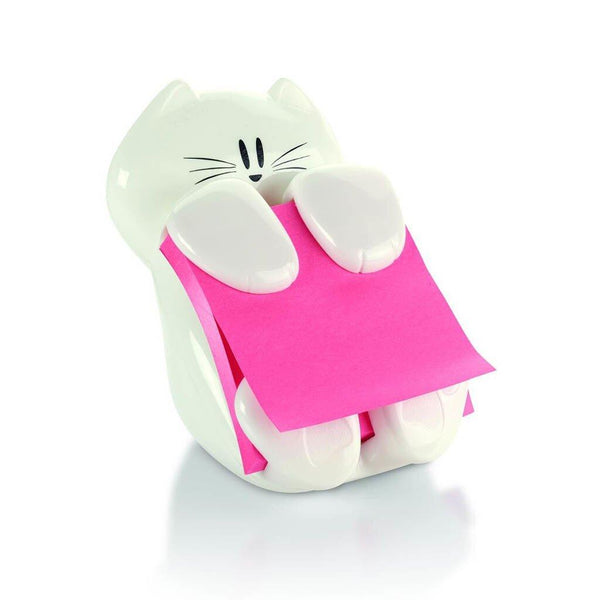 Post-it Pop Up Note Dispenser CAT-330 Cat White w 50 sheet refill pad - Office Connect