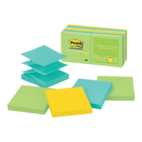 Post-it Pop Up Note Refill R330-AU Jaipur 76x76mm 100 sheet pads Pkt/12 - Office Connect