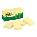 Post-it Recycled Notes Yellow 653-RP 100 sheet pads 36mmx48mm Pkt/12 - Office Connect