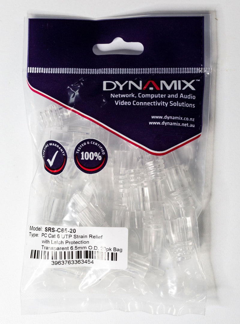 DYNAMIX Cat6 UTP Strain Relief Boot with Latch Protection. - Office Connect