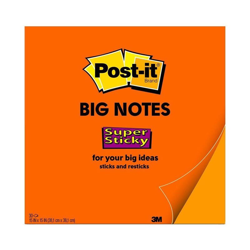 Post-it Super Sticky Big Notes BN15 Orange 381 x 381mm 30 sheet pads - Office Connect