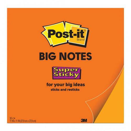 Post-it Super Sticky Big Notes BN11 Orange 279 x 279mm 30 Sheet Pads - Office Connect