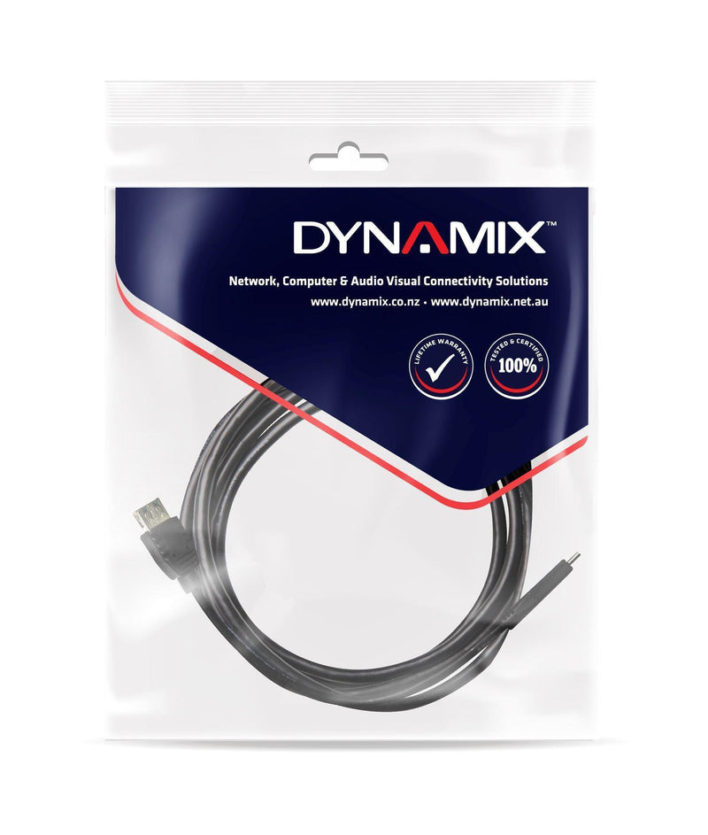 DYNAMIX 2M, USB3.1 Type-C Male to Type-A Female Cable. - Office Connect