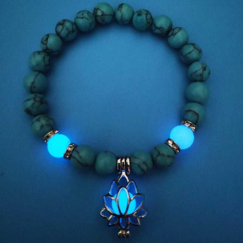 Energy Luminous Lotus Natural Stone Bracelet Yoga Healing Luminous Glow In The Dark Charm Beads Bracelet For Men Women Prayer Buddhism - Office Connect 2018