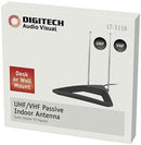 UHF/VHF Passive Indoor TV Antenna - Desk or Wall Mount - Office Connect