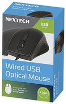 NEXTECH Wired 3 Button Optical Mouse - Office Connect