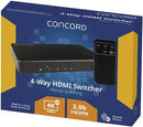 Concord 4-Way 4K HDMI Switcher - Office Connect