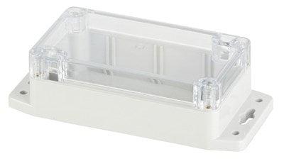IP65 Sealed Polycarbonate Enclosure with Mounting Flange - 115(W) x 65(D) x 40(H)mm - Office Connect