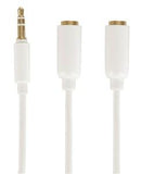 Slim 3.5mm Stereo Plug to 2 x 3.5mm Stereo Socket - 0.2m - Office Connect
