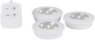 Remote Controlled LED Puck Light Triple Pack - Office Connect